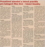Prozatímní stavební a letová pravidla Mini DGL